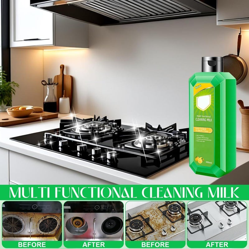 dssuoa Cleaning Milk House Cleaner,Powerful Multifunctional Concentrated Cleansing Lotion,Effective Cleaning Milk for Household Kitchen to Heavy Oil Stains,Multi-purpose Oils Stain Cleaner（300ml/10.6oz） - Image 5